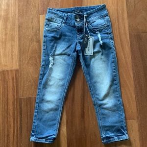 Rampage Cropped Distressed Jeans - Size 0 -Brand New with Tags